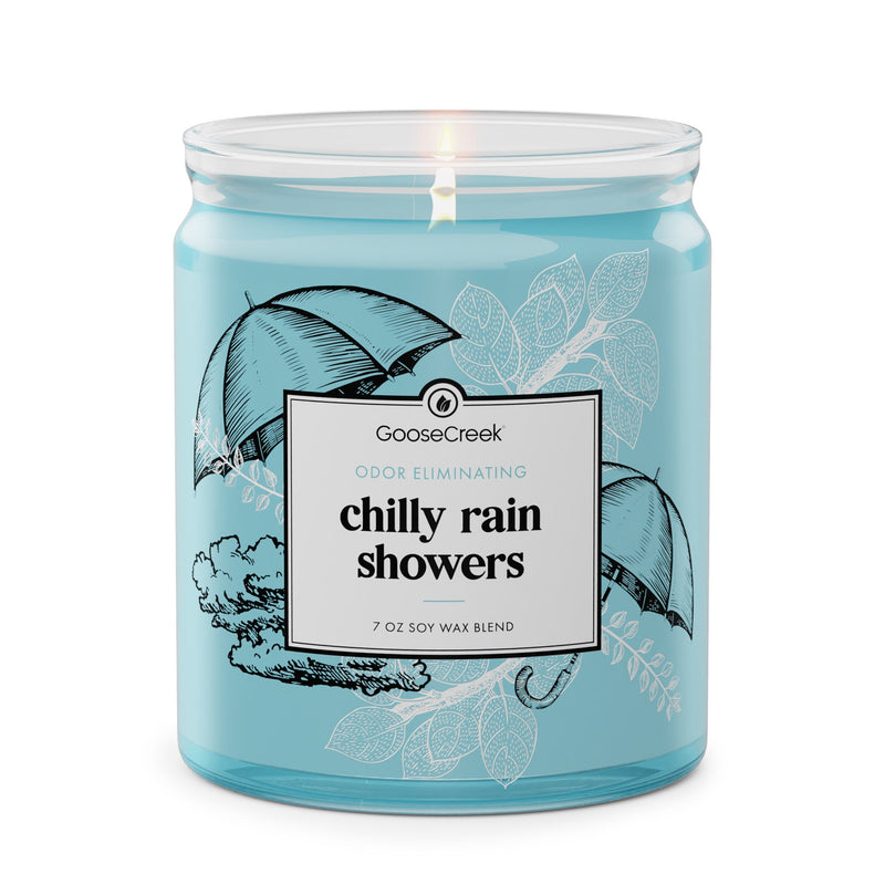 Chilly Rain Showers Odor Eliminating 7oz Single Wick Candle Select 8-0186